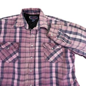 Williams Bay Pearl Snap Jacket Men's 2XTALL Western Quilted Lined Plaid‎ Flannel